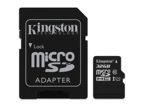 KINGSTON MicroSDHC 32GB class 10 + adapter SDC10 32GB
