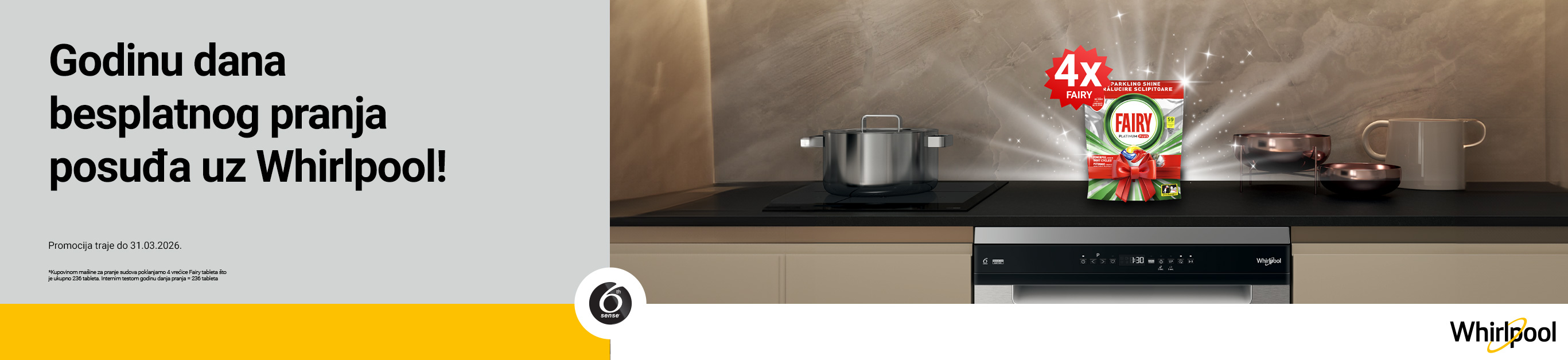 WHIRLPOOL SUDOMASINE I POKLON 4 PAKOVANJA FAIRY KAPSULA