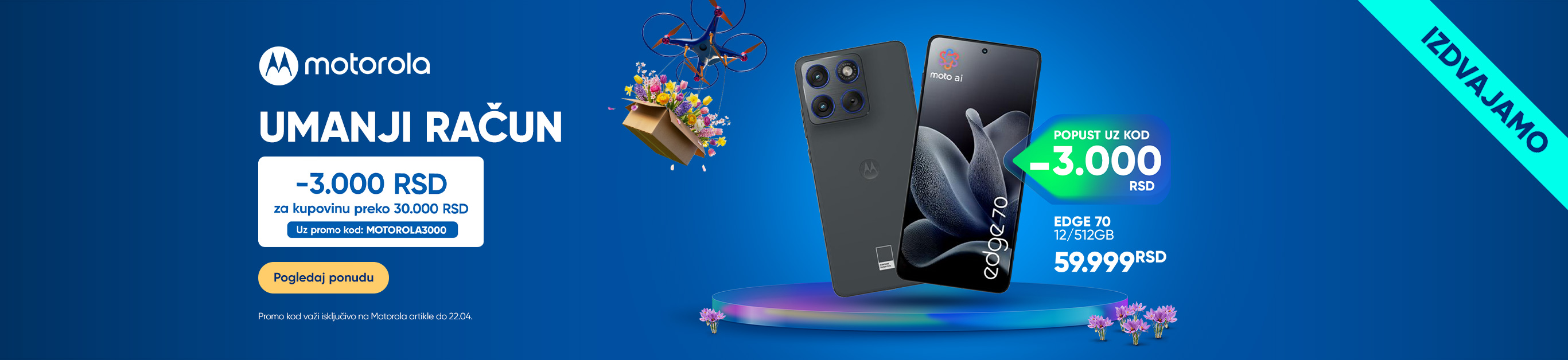 UMANJI RACUN UZ MOTOROLA KOD