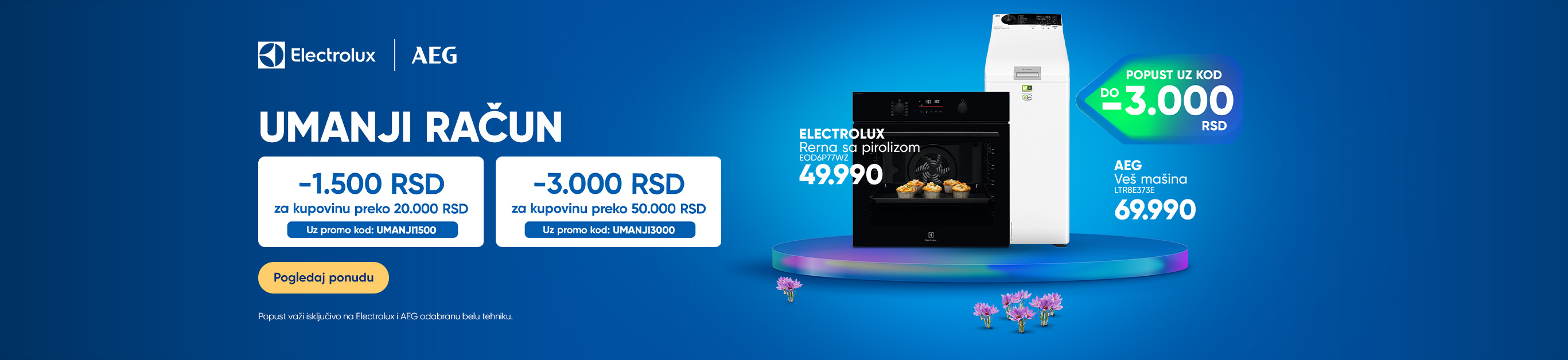 UMANJI RACUN UZ ELECTROLUX I AEG PROMO KOD