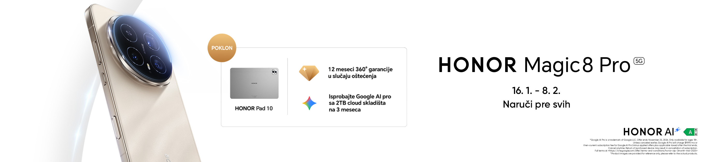 HONOR Magic8 Pro uz POKLON tablet