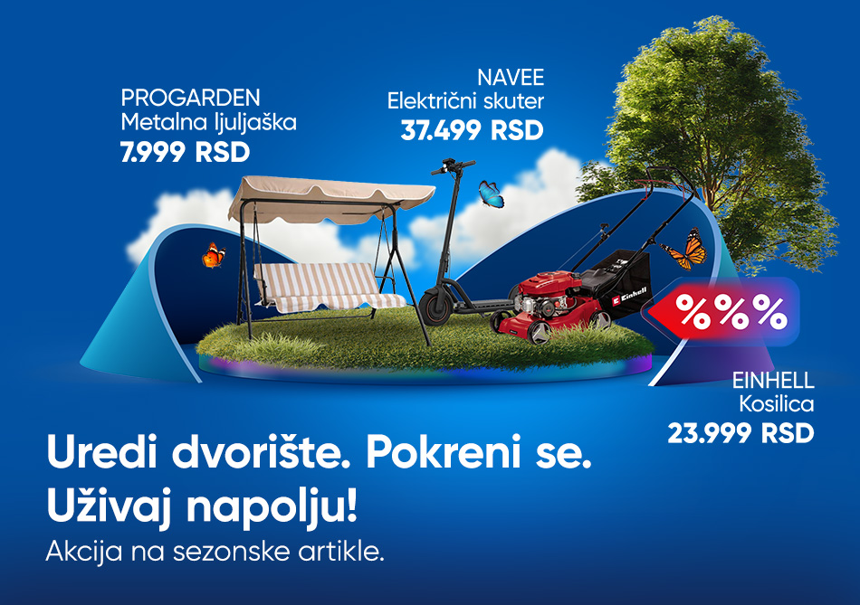 AKCIJA NA BASTENSKU OPREMU BAZENE KOSILICE TRIMERE BICIKLE TROTINETE I JOS MNOGO TOGA