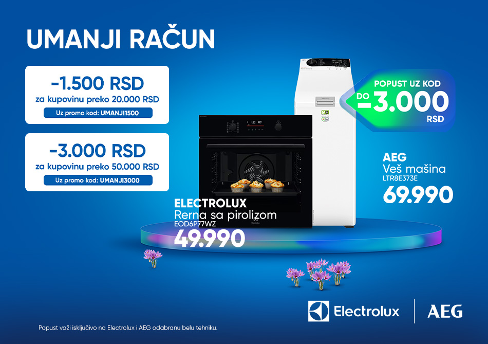 UMANJI RACUN UZ ELECTROLUX I AEG PROMO KOD