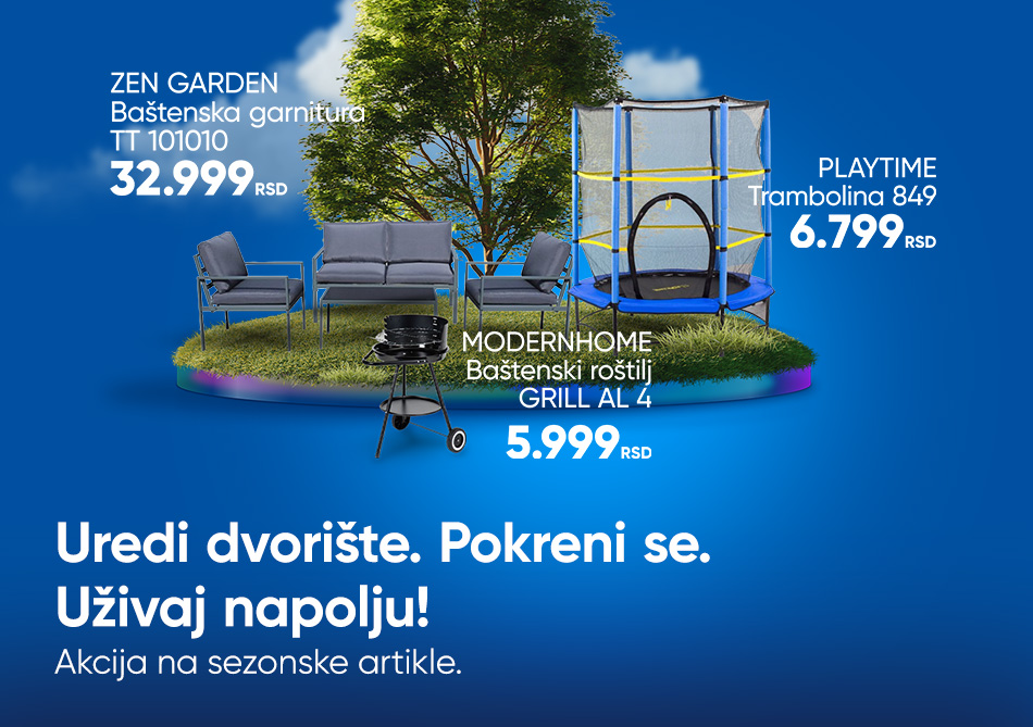 AKCIJA NA BASTENSKU OPREMU BAZENE KOSILICE TRIMERE BICIKLE TROTINETE I JOS MNOGO TOGA