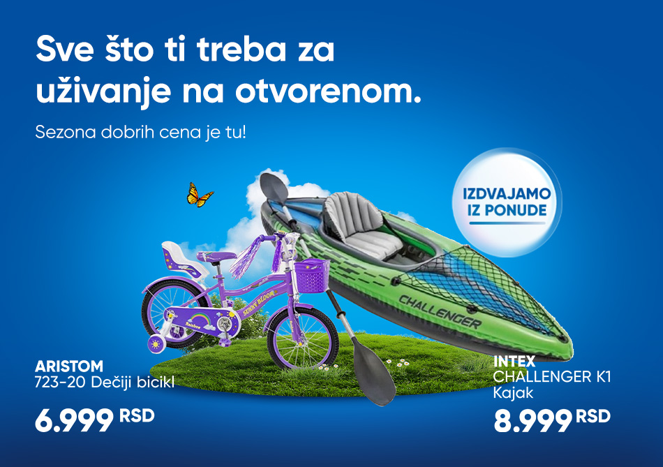 AKCIJA NA BASTENSKU OPREMU BAZENE KOSILICE TRIMERE BICIKLE TROTINETE I JOS MNOGO TOGA