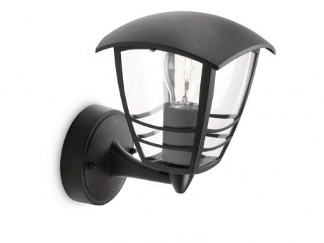 PHILIPS Creek spoljašnja zidna svetiljka crna - na gore 1x60W 15380/30/16