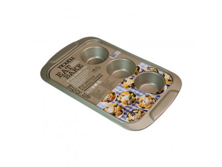 TEXELL Modla za mafine i projice 6 rupa Gold Line TPGL-M183
