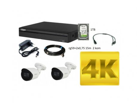 DAHUA 04 SET 2 KAMERE AUDIO!!! 8 mpx + DVR 1TB