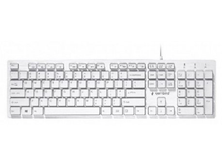GEMBIRD KB-MCH-03-W Multimedia chocolate, keyboard, USB, US layout, Slim white