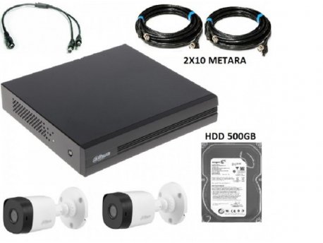 DAHUA 15 DVR* 4CH+ 2X HAC-B1A21-0360B + 2XRG59+2X0.75 SA NAPAJANJEM+500GB HDD NAPAJANJE