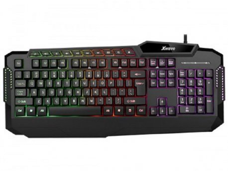 Xwave Tastatura gejmerska multimedijalna sa RGB pozadinskim osvetljenjem crna,USA slova