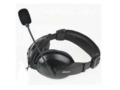 Xwave Slušalice stereo sa mikrofonom/3.5mm jack/1.8m kabl/kontrole na kablu/crne (HD-200)