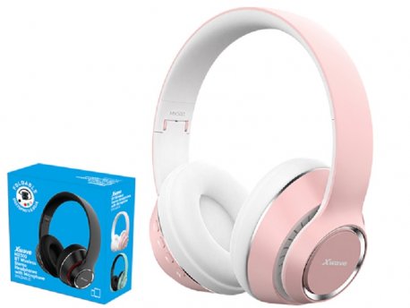 Xwave Bluetooth stereo slušalice sa mikrofonom v5.0/FM/microSD/AUX/Baterija 200mAh/8-9h raz/domet10m/Pink
