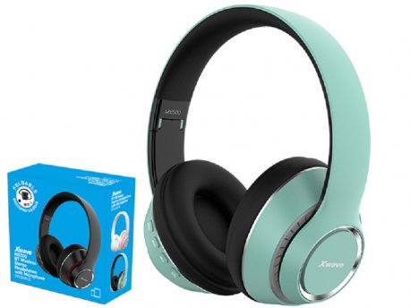 Xwave Bluetooth stereo slušalice sa mikrofonom v5.0/FM/microSD/AUX/Baterija 200mAh/8-9h raz/domet10m/Green
