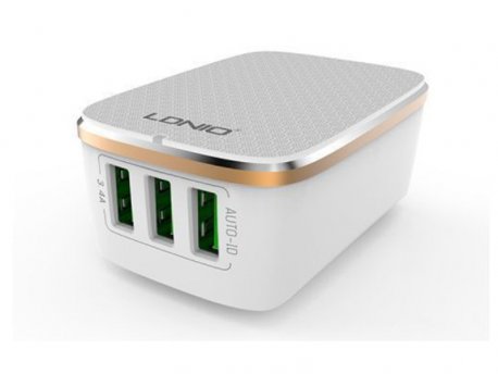 SIYOTEAM USB punjač, 3-Porta / 5V / 3,4A / 17W / Beli (A3304)