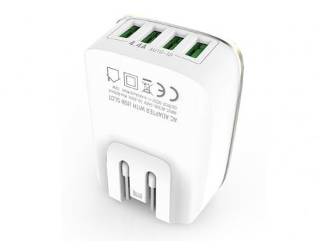SIYOTEAM USB punjač, 4-Porta / 5V / 4.4A 22W / Beli (A4404)