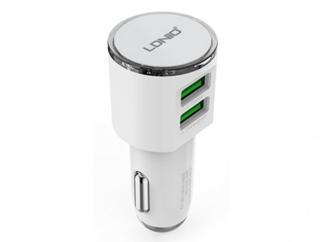 SIYOTEAM USB auto punjač, 2-Porta 5V / 3.4A 17W / Beli (DL-C29)
