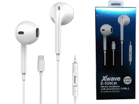 Xwave Slušalice za mobilni E-520CM white USB tip C
