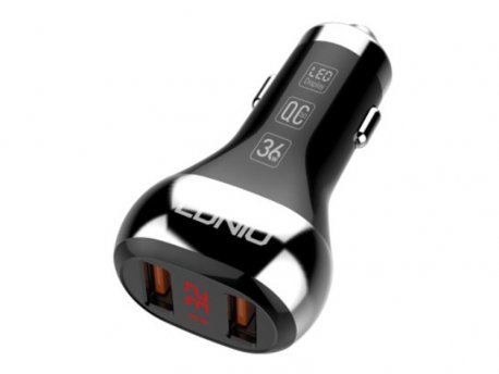 SIYOTEAM Auto punjač 2xUSB QC3.0 / LED Display / Micro kabl (C2-M)