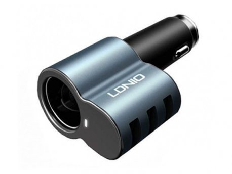 SIYOTEAM Auto punjač sa socket adapterom i 3xUSB 5.1A / Lightning kabl (CM11-L)