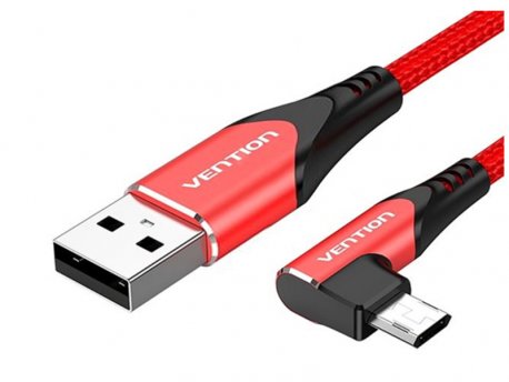 Vention USB 2.0-A na Micro-B ugaoni kabl, 2m / Aluminum crveni (COBRH)