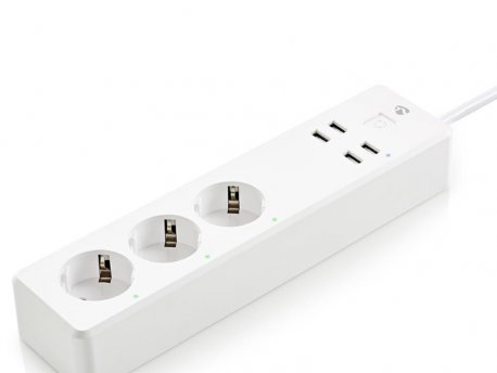 NEDIS Smart Extension Socket 3x Schuko Type F / 4x USB / 16 A / 3680 W / Wi-Fi (WIFIP311FWT)