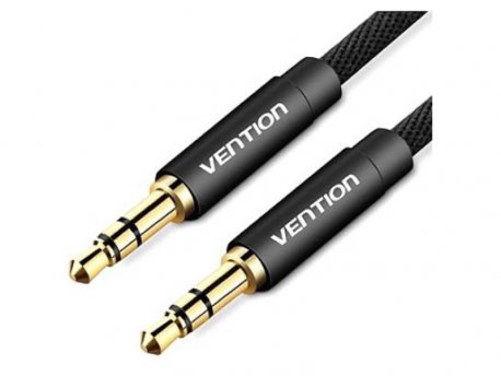 Vention 3.5mm M-M audio kabl, 2m, crni, platneni, metalni konektor (BAGBH)