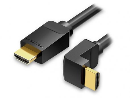 Vention HDMI kabl, 1.5m, savijen prikljcak 90 stepeni, crni (AARBG)