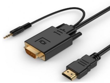 GEMBIRD HDMI na VGA + audio adapter kabl, single port, 10m, crni (x-A-HDMI-VGA-03-10M)