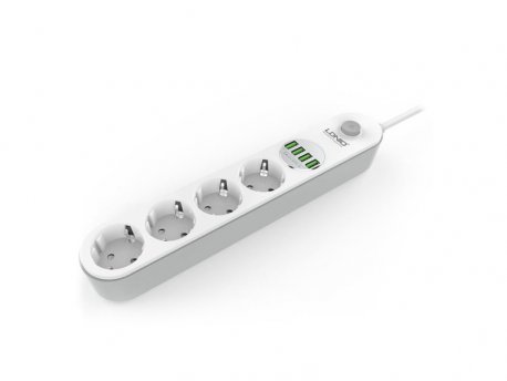 LDNIO Produžni kabl 4R/2m + 4xUSB beli, LDNIO