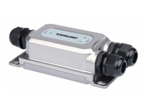 INTELLINET 2-Port Outdoor Gbps Ultra PoE Extender, 60W, 200m