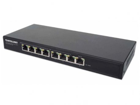 INTELLINET 8Port Gbps Ethernet PoE+ Switch saPoE prolazom 90W (neupravljiv)