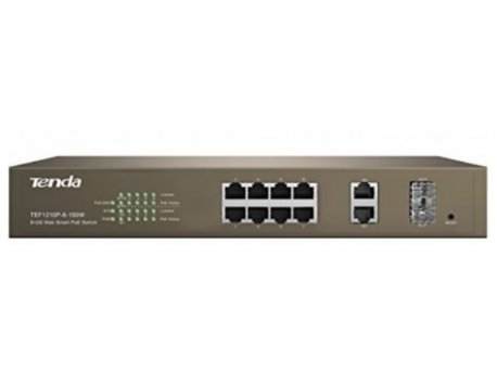 TENDA TEF1210P-8-150W LAN 8-Port 10/100M + 2 1000M +2 SFP Slots Switch