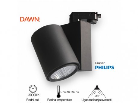 DAWN LED REFLEKTOR ŠINSKI 338201-3 40W 4000K CRNI