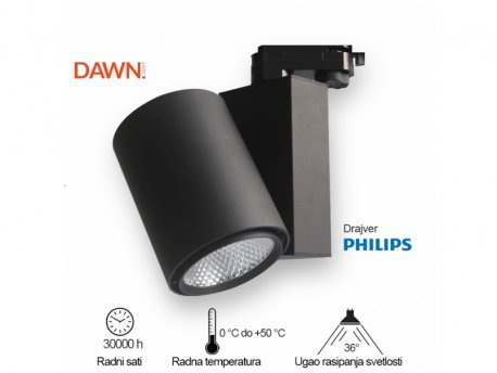 DAWN LED REFLEKTOR SINSKI 338201-1 20W 4000K CRNI