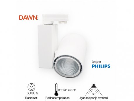 DAWN LED REFLEKTOR ŠINSKI 338201-1 20W 4000K BELI
