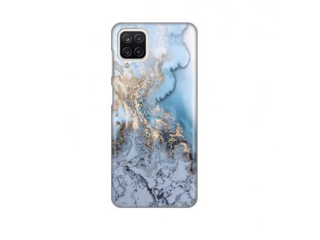 SAMSUNG Torbica Silikonska Print Samsung Galaxy A12 Blue Gold Marble