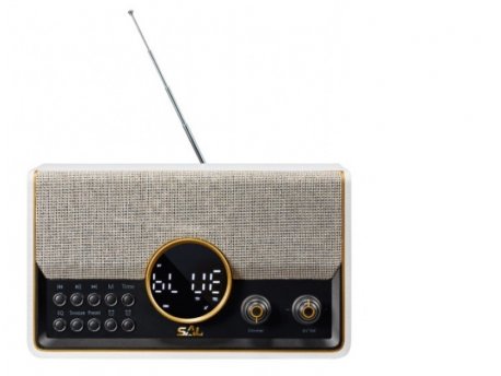 SAL Prenosni retro radio prijemnik RRT5B 2x5W, FM, USB, microSD, Bluetooth, baterija 3000mAh