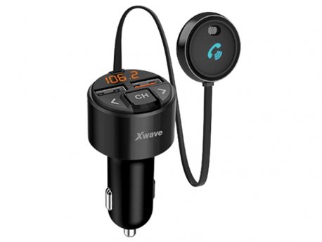 Xwave FM Transmitter BT72, 2xUSB, crni