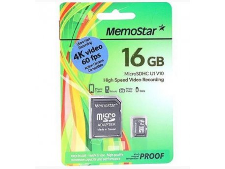 MemoStar Micro SD 16GB V10 4K