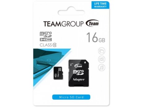 TEAM GROUP MICRO SDHC 16GB CLASS 10+SD Adapter TUSDH16GCL1003