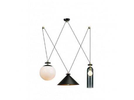 LUNA 109 VISILICA 3*E27 BLACK/WHITE/SMOKED GLASS