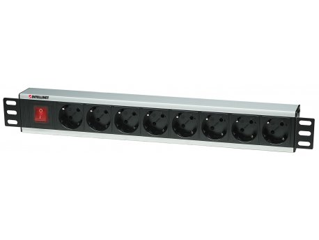 INTELLINET 19 inch 1.5U Rackmount 8-Way Power Strip - German Type