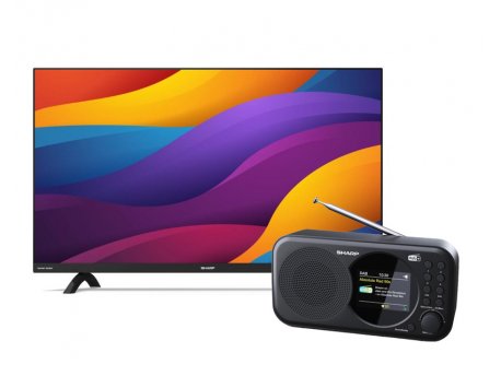 SHARP 32DI2 FRAMELESS Android Smart HD LED TV + DR-P320BK Portabl Digitalni radio