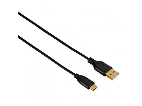 HAMA USB-C Kabl, Fleksibilan, Bakar,Pozlata, 0.75m Crni 135784