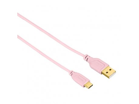 HAMA USB-C Kabl, Fleksibilan, Bakar,Pozlata, 0.75m Roze 135787