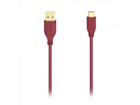 HAMA USB-C kabl,fleksibilan,bakar,pozlata, 0.75m crveni 200636