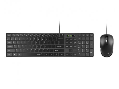 GENIUS SlimStar C126 USB US crna tastatura+ USB crni miš