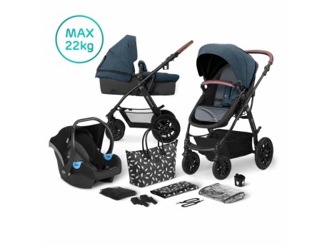 KINDERKRAFT XMOOV KOLICA ZA BEBE SET 3U1 DENIM