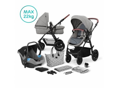 KINDERKRAFT XMOOV dečija kolica 3u1 grey